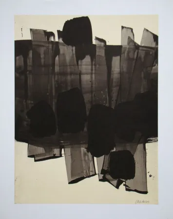 Litografía Soulages (After) - Peinture sur papier - 1959