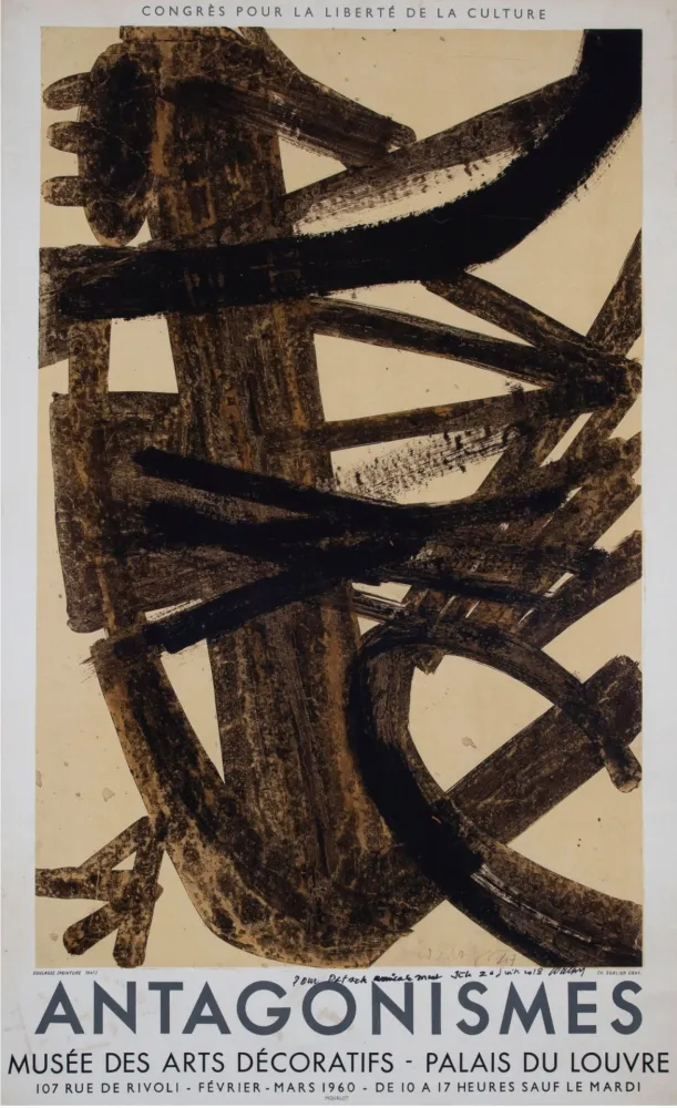 Litografía Soulages - Antagonismes, 1960 - Hand-signed