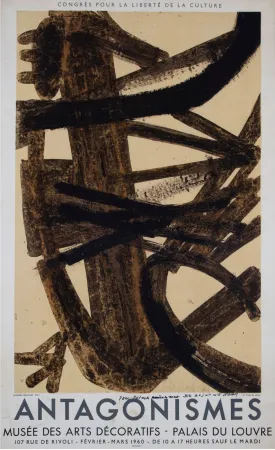 Litografía Soulages - Antagonismes, 1960 - Hand-signed