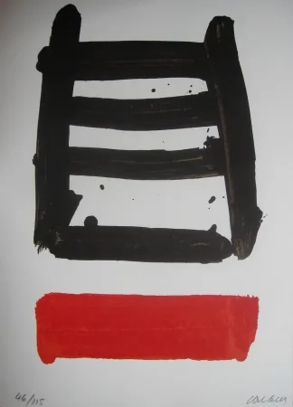 Litografía Soulages - Jean Cassou: vingt-deux poèms