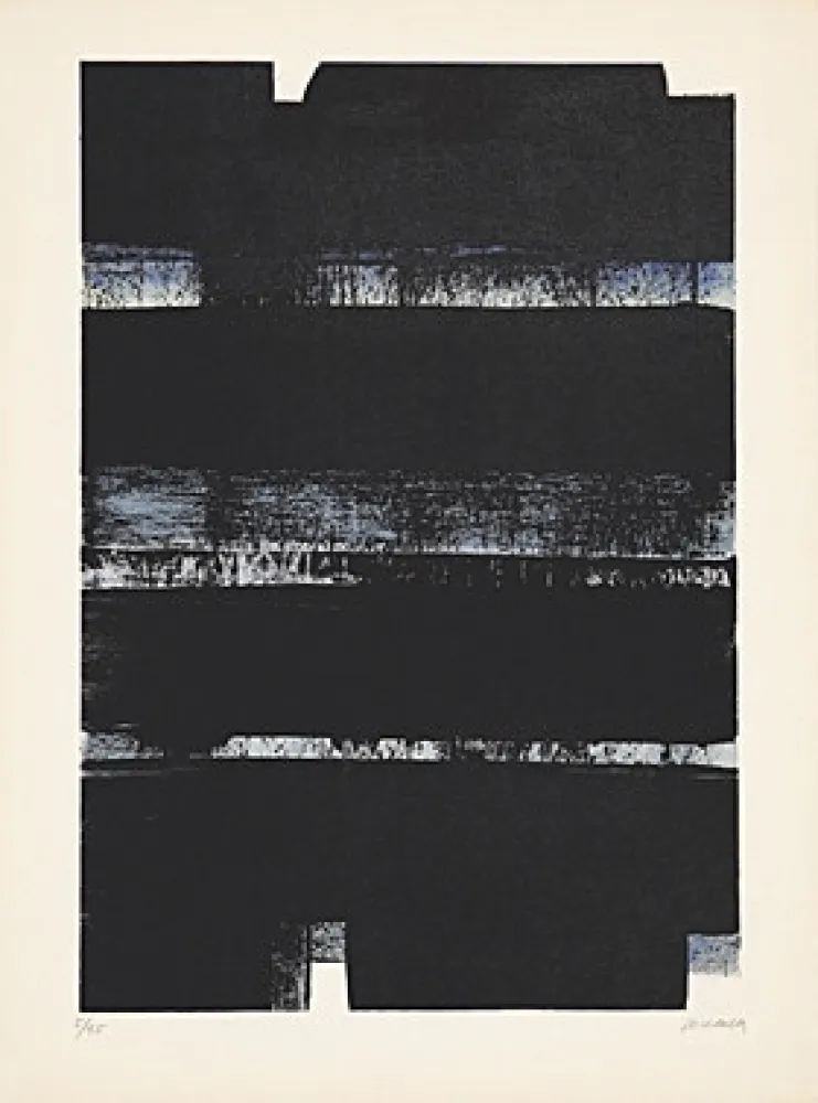 Litografía Soulages - Lithographie No. 32a
