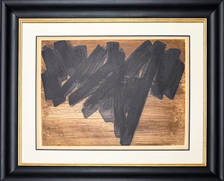 Grabado Soulages - Pierre Soulages (1919–2022) - Eau-forte V - Etching on BFK Rives paper - 1956