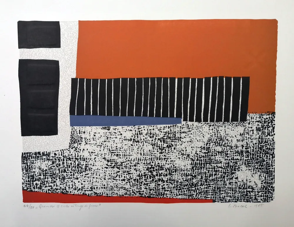 Grabado En Madera Spacal - Quando il cielo si tinge di fuoco