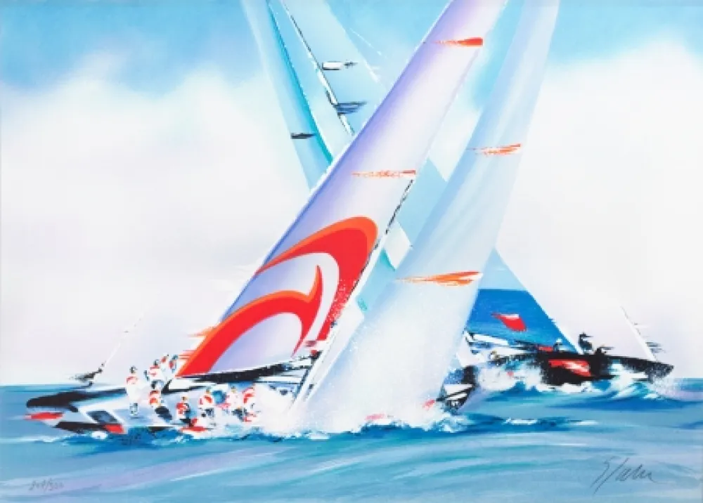 Litografía Spahn - Coupe de l’America - Alinghi