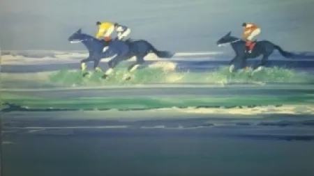 Litografía Spahn - Course hippique