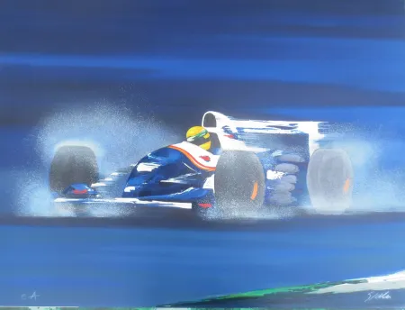 Litografía Spahn -  Formule I bleue