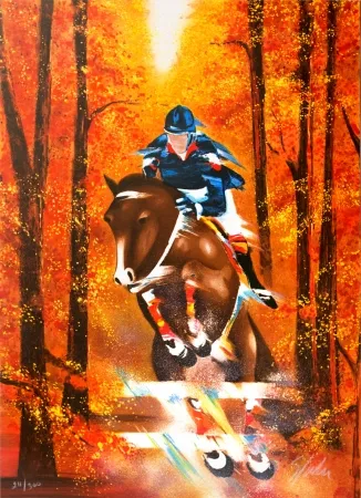 Litografía Spahn - Saut d'obstacles