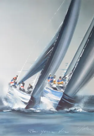 Litografía Spahn - Voile grise verticale