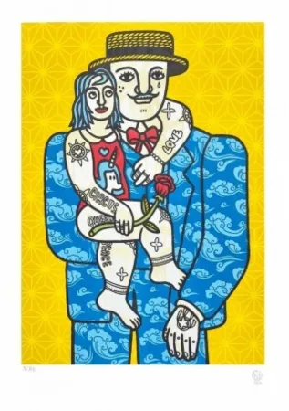 Litografía Speedy Graphito - L'homme et l'enfant