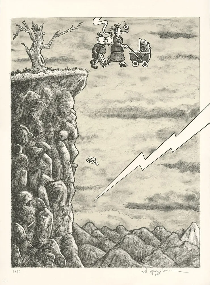 Litografía Spiegelman - Trump l'Oeil (grey version)