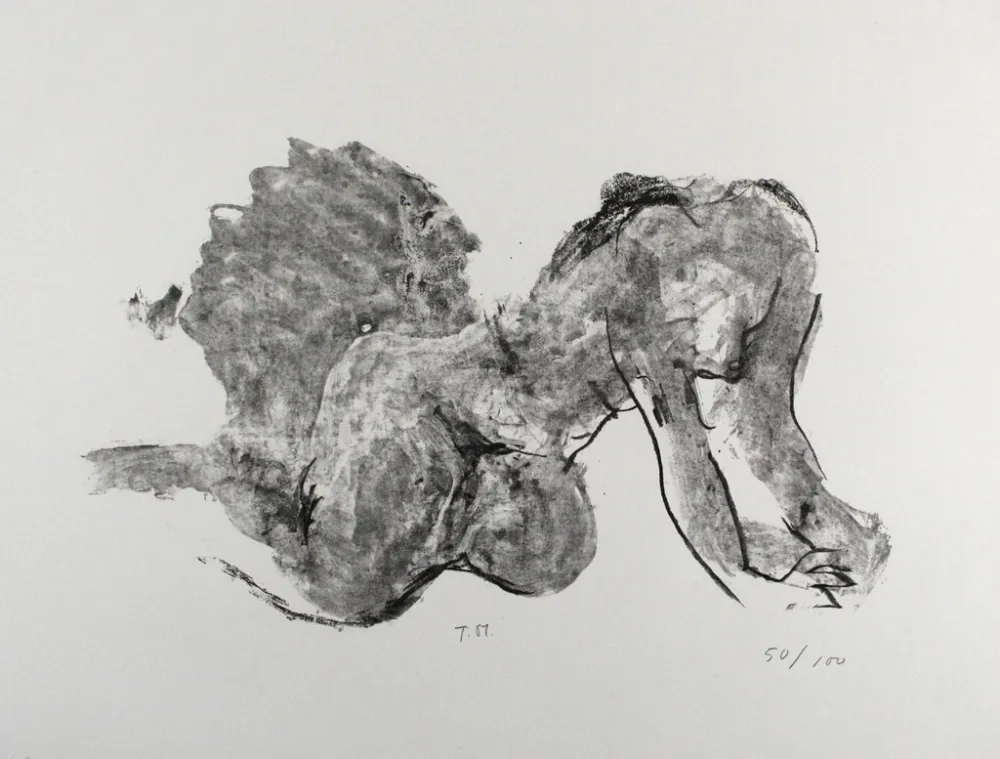 Litografía Stadler - Liegender Akt