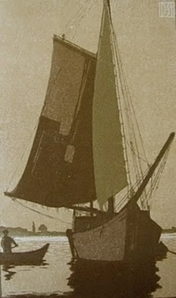 Grabado En Madera Staschus - Vor Anker