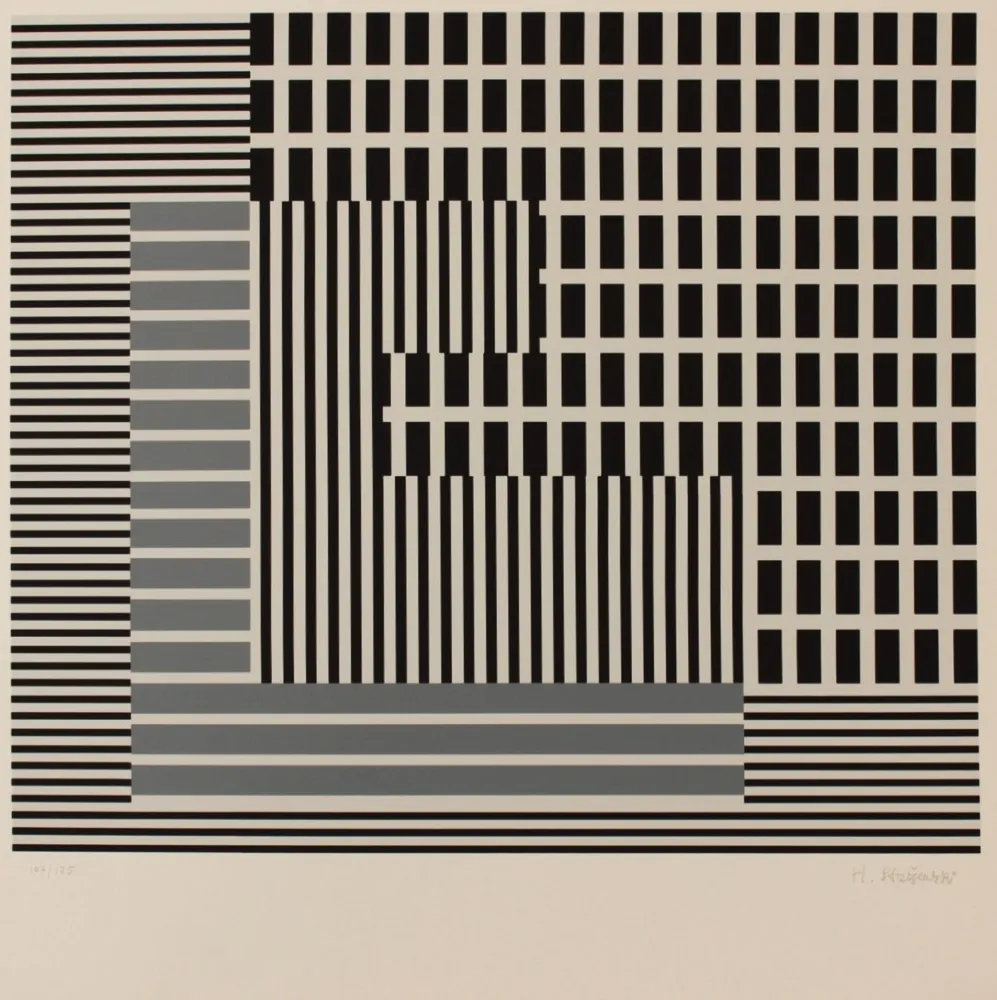 Litografía Stazewski - LATTICE COMPOSITION - EXACTA FROM CONSTRUCTIVISM TO SYSTEMATIC ART 1918-1985