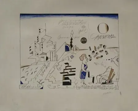 Litografía Steinberg - Bauhaus circa 1970