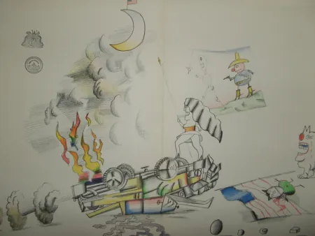 Litografía Steinberg - La Bataille