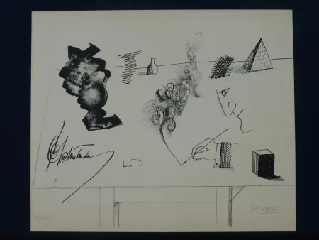 Litografía Steinberg - Le masque ,1966
