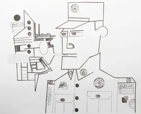 Litografía Steinberg - The General from the Peace Portfolio