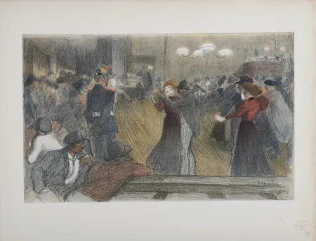 Litografía Steinlen - Bal des Barrières, 1897