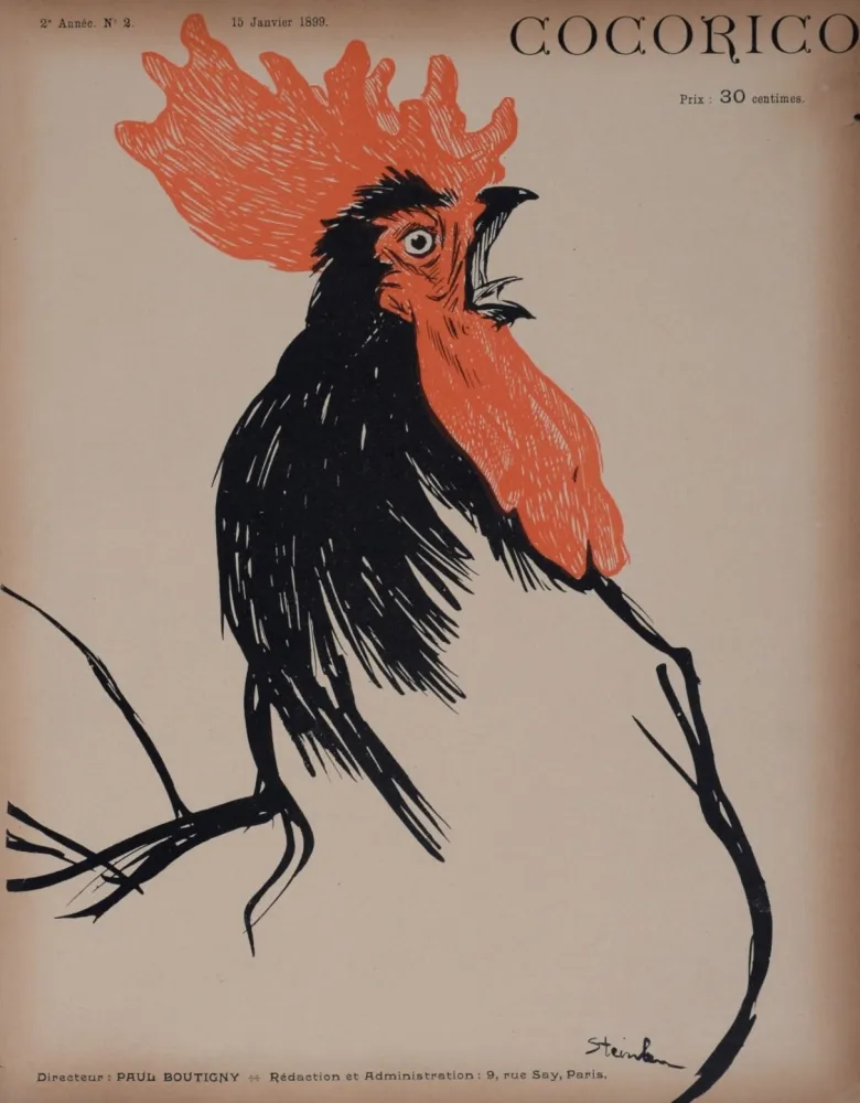 Litografía Steinlen - Cocorico