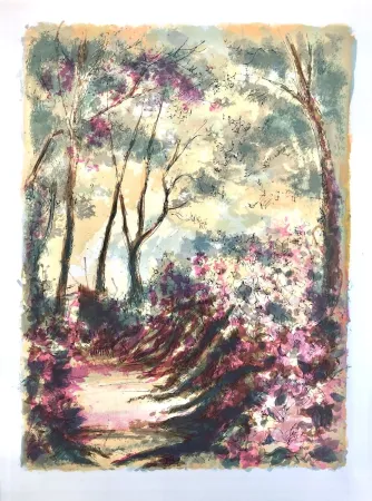 Litografía Steinlen - Forêt voisine