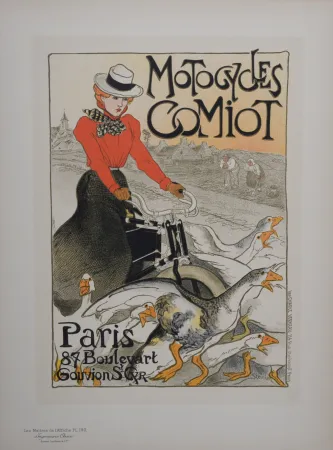 Litografía Steinlen - Motorcycles Comiot, Les Maitres de L’Affiche, 1899