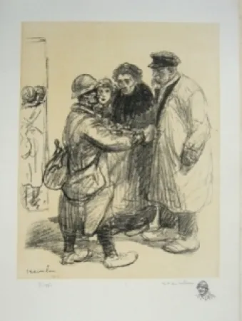 Litografía Steinlen - On ne s'en fout pas.