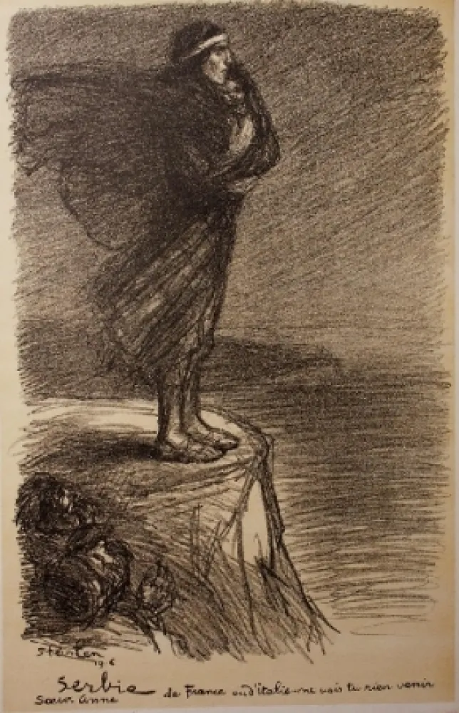 Litografía Steinlen - Serbie