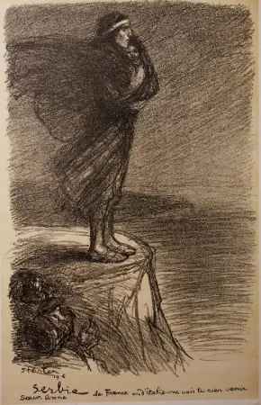 Litografía Steinlen - Serbie