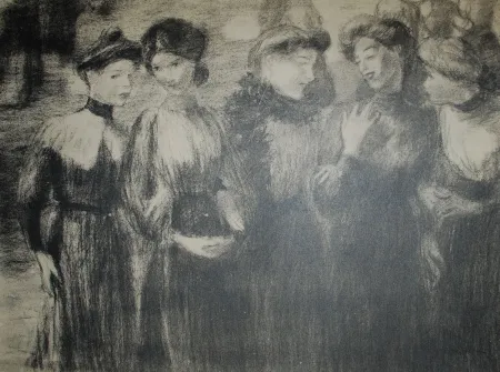 Litografía Steinlen - Steinlen et la rue