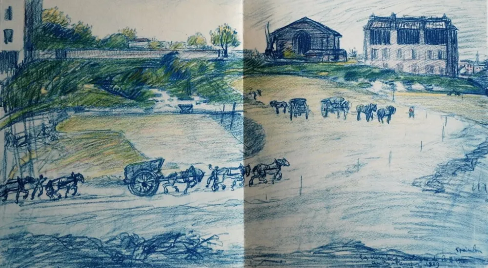 Litografía Steinlen - Steinlen et la rue