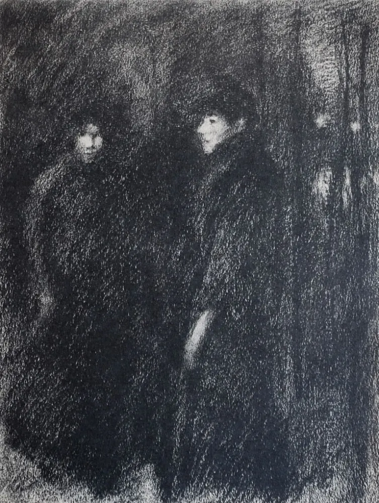 Litografía Steinlen - Steinlen et la rue