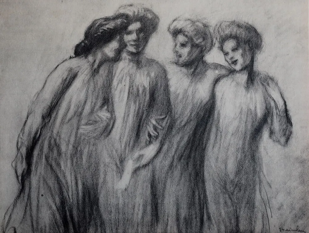 Litografía Steinlen - Steinlen et la rue