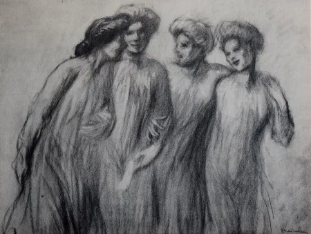 Litografía Steinlen - Steinlen et la rue