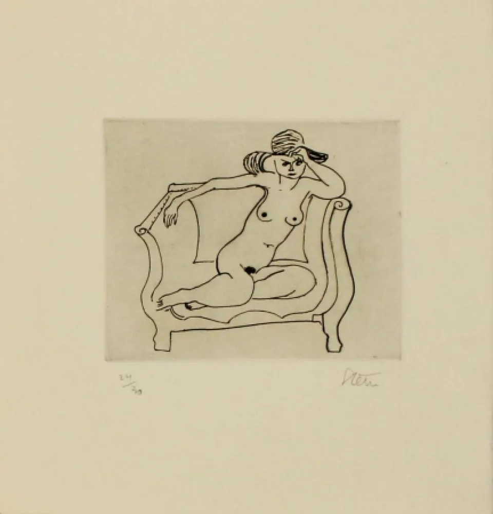 Grabado Stern - Dame au salon