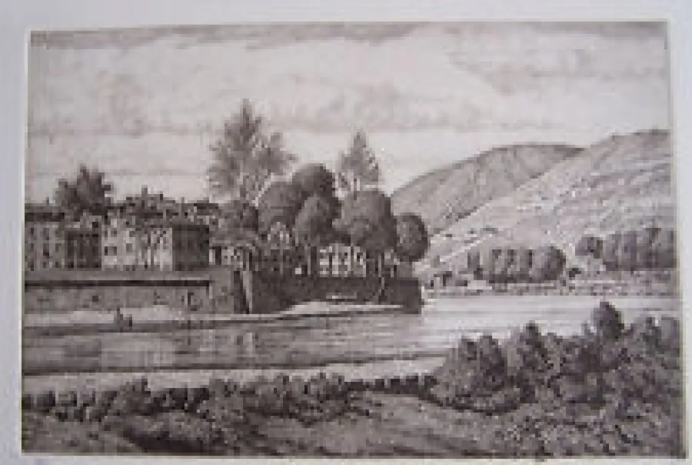 Grabado Strang - The Lot at Cahors