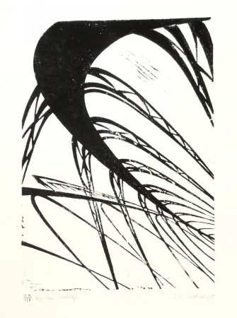 Linograbado Strohmeyer - Hochbahn (Elevated railway)