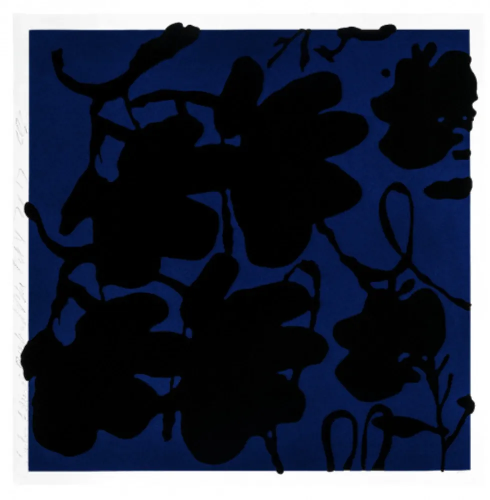 Serigrafía Sultan - Lantern flowers (Black & blue)