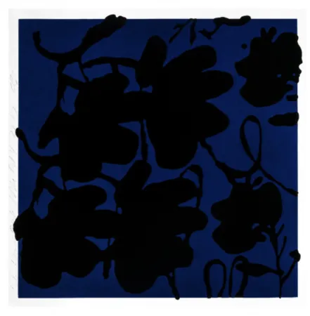 Serigrafía Sultan - Lantern flowers (Black & blue)