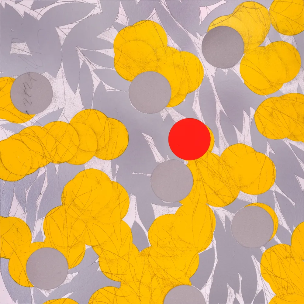 Serigrafía Sultan - Yellow Mimosa with Red