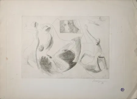 Aguafuerte Survage - Composition surréaliste IX, 1932 - Hand-signed! - Very scarce!