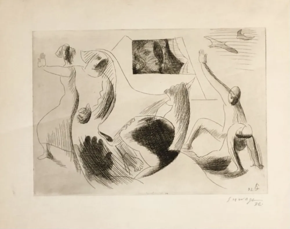 Grabado Survage - Femme à la fenêtre