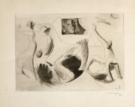 Grabado Survage - Femme à la fenêtre