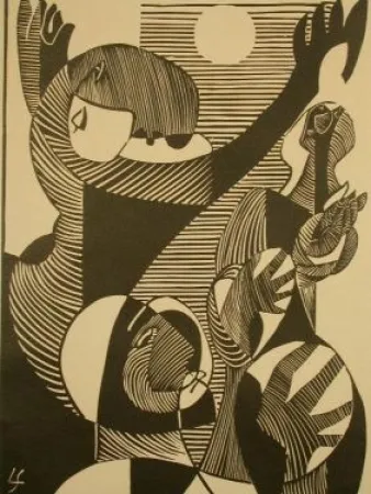 Grabado En Madera Survage - Moon