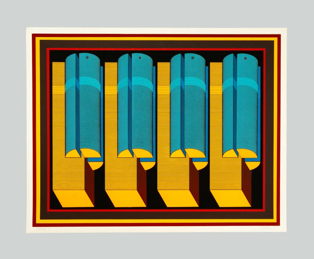 Serigrafía Sutej - Geometrico mobile (arancio)