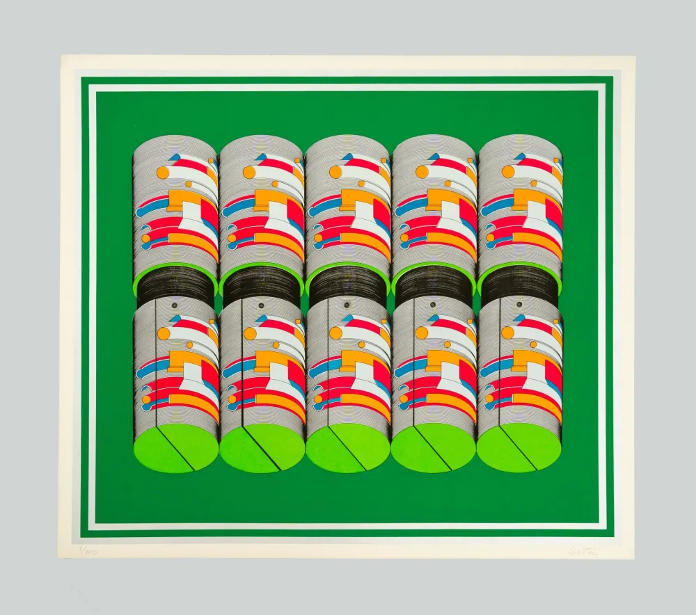 Serigrafía Sutej - Geometrico mobile (verde)