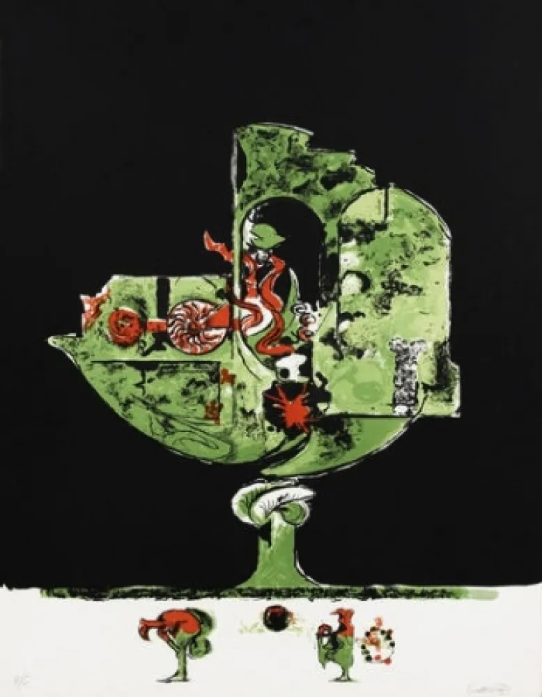 Litografía Sutherland - Flames in a Rock Form II