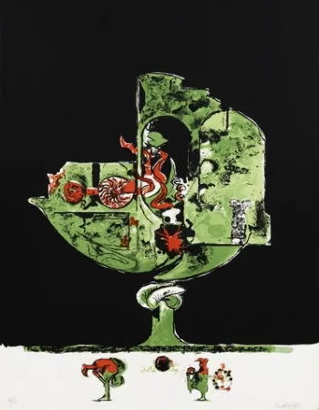 Litografía Sutherland - Flames in a Rock Form II