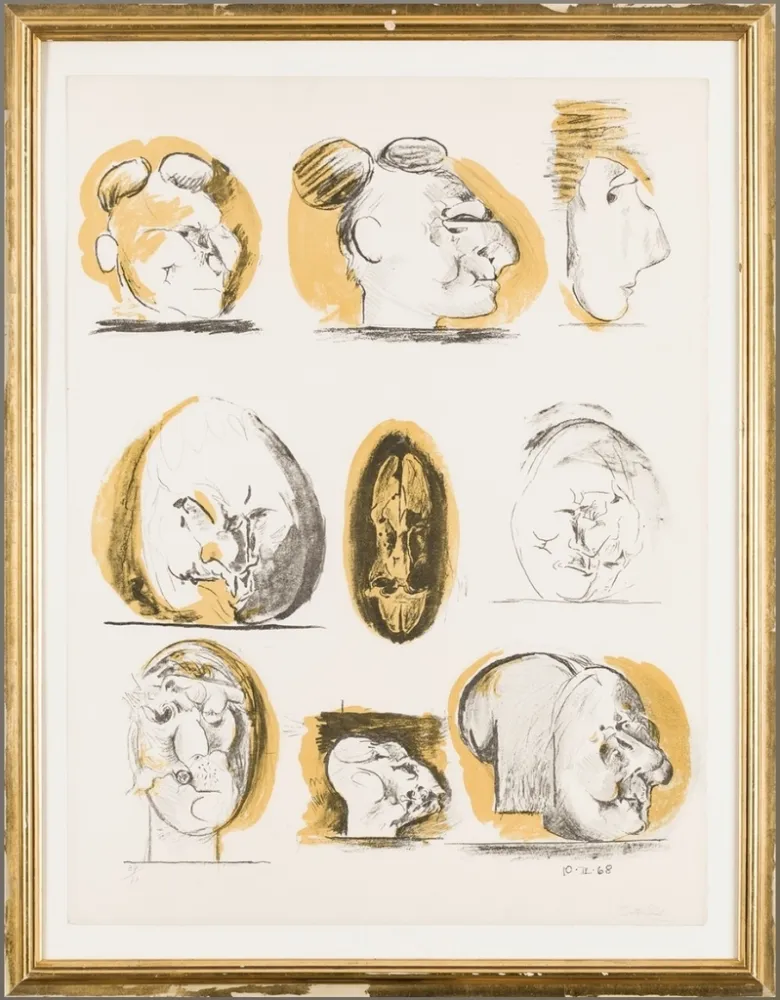 Litografía Sutherland - Planches D'etudes ( tetes )