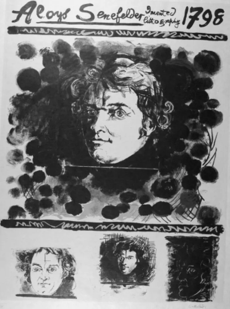 Litografía Sutherland - Portrait d'Aloyis Senefelder