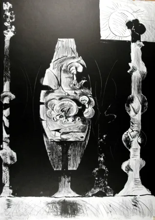 Litografía Sutherland - Trois formes debout